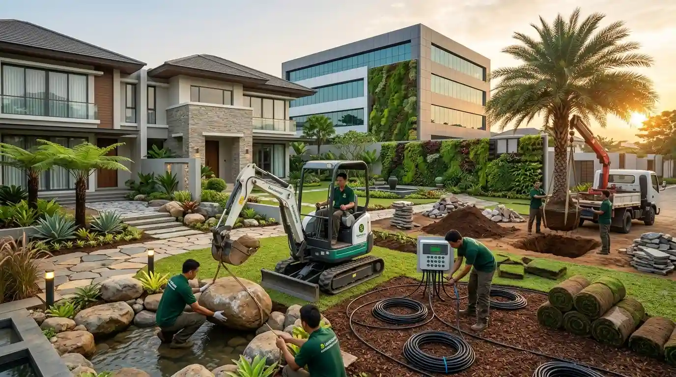 Pembuatan taman dari juragan taman